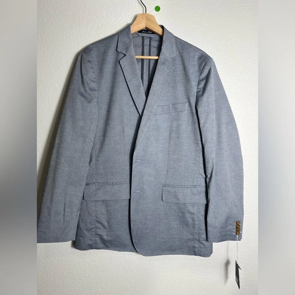 New Lands end tradition fit blazer‎ suit jacket 40 light blue